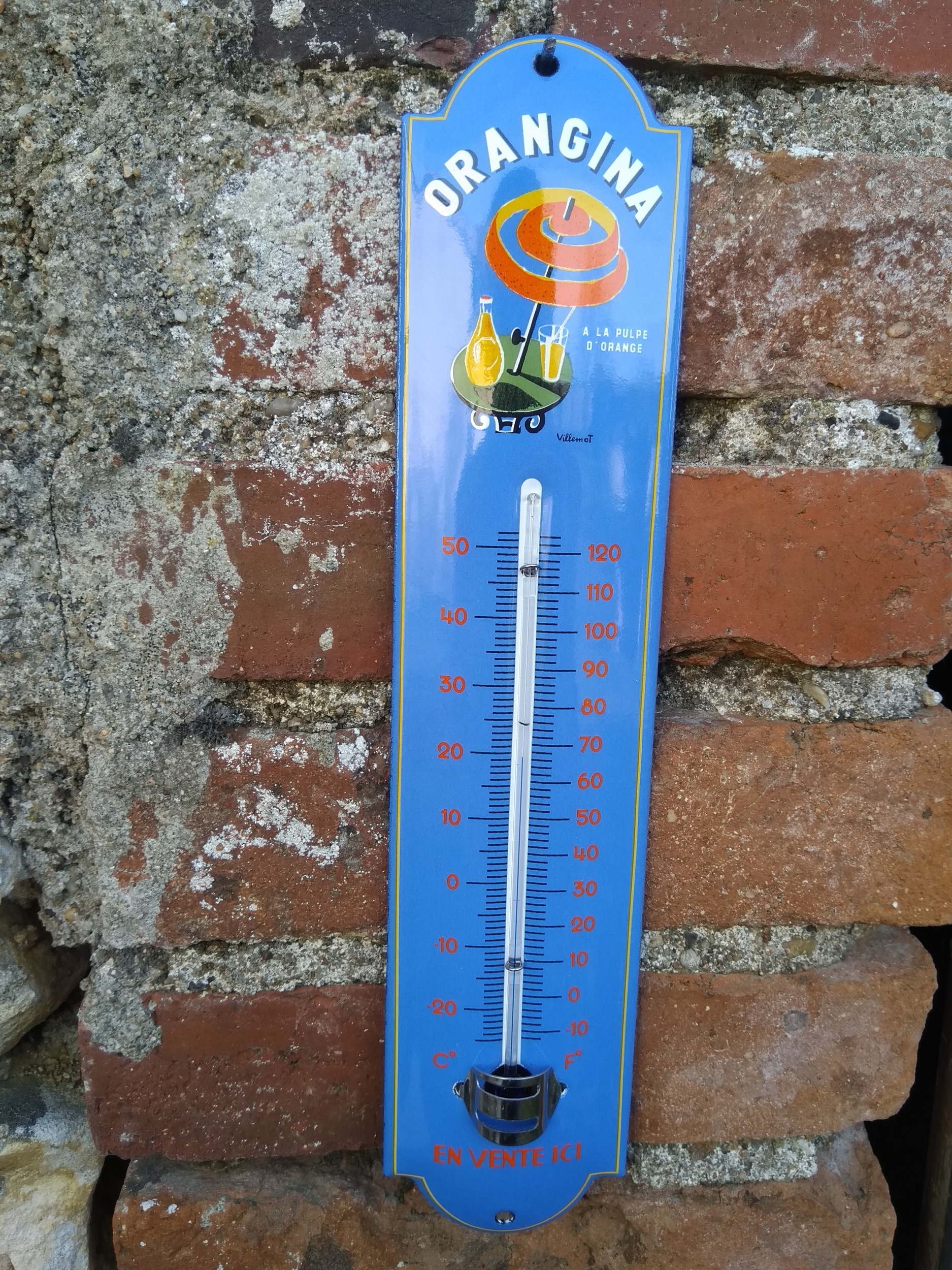 thermomètre orangina émaillé