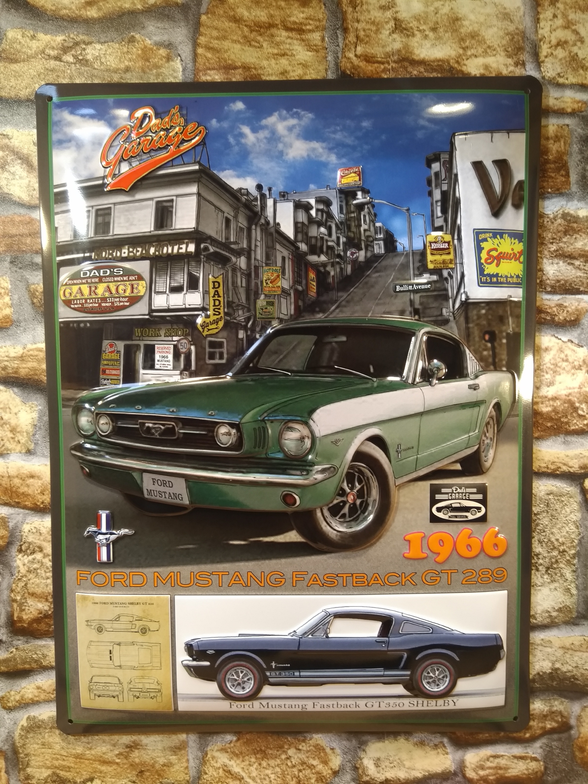 plaque métal ford mustang