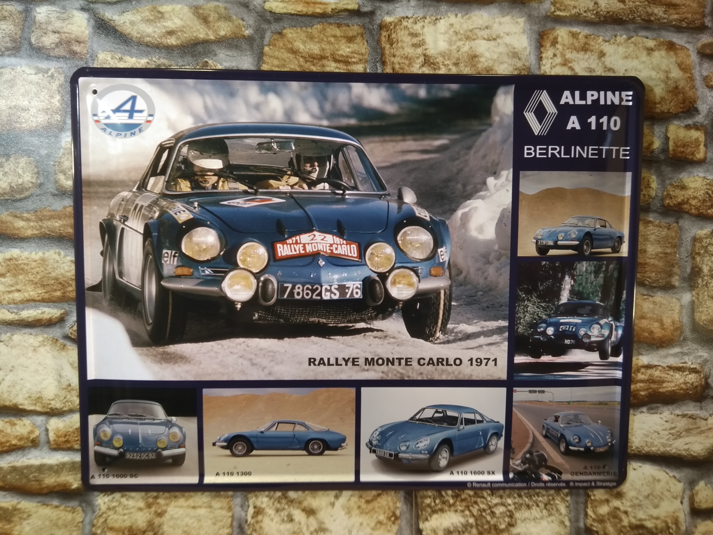 plaque métal publicitaire rétro vintage alpine a110