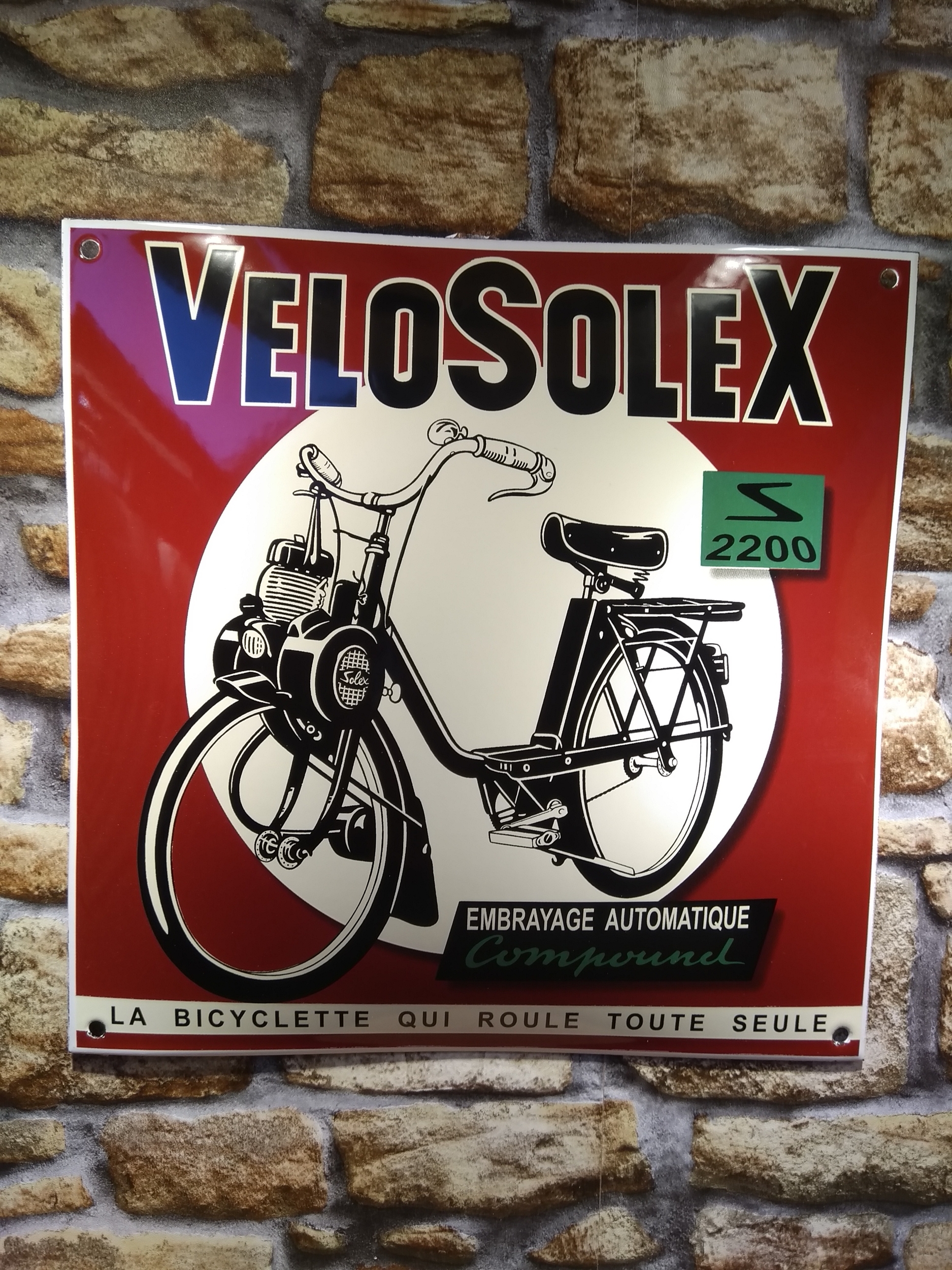 plaque émaillée publicitaire velosolex