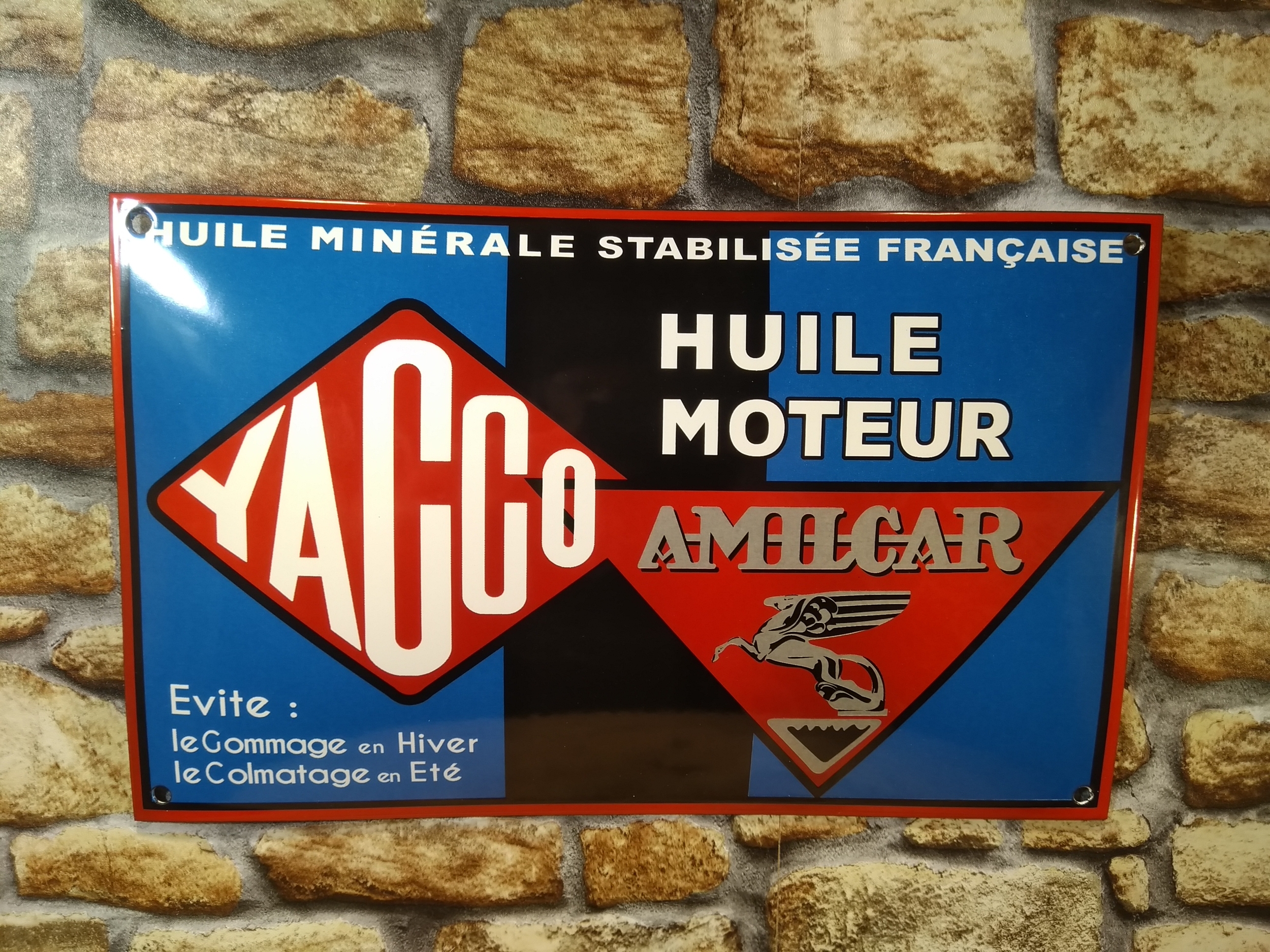 plaque émaillée publicitaire yacco almicar