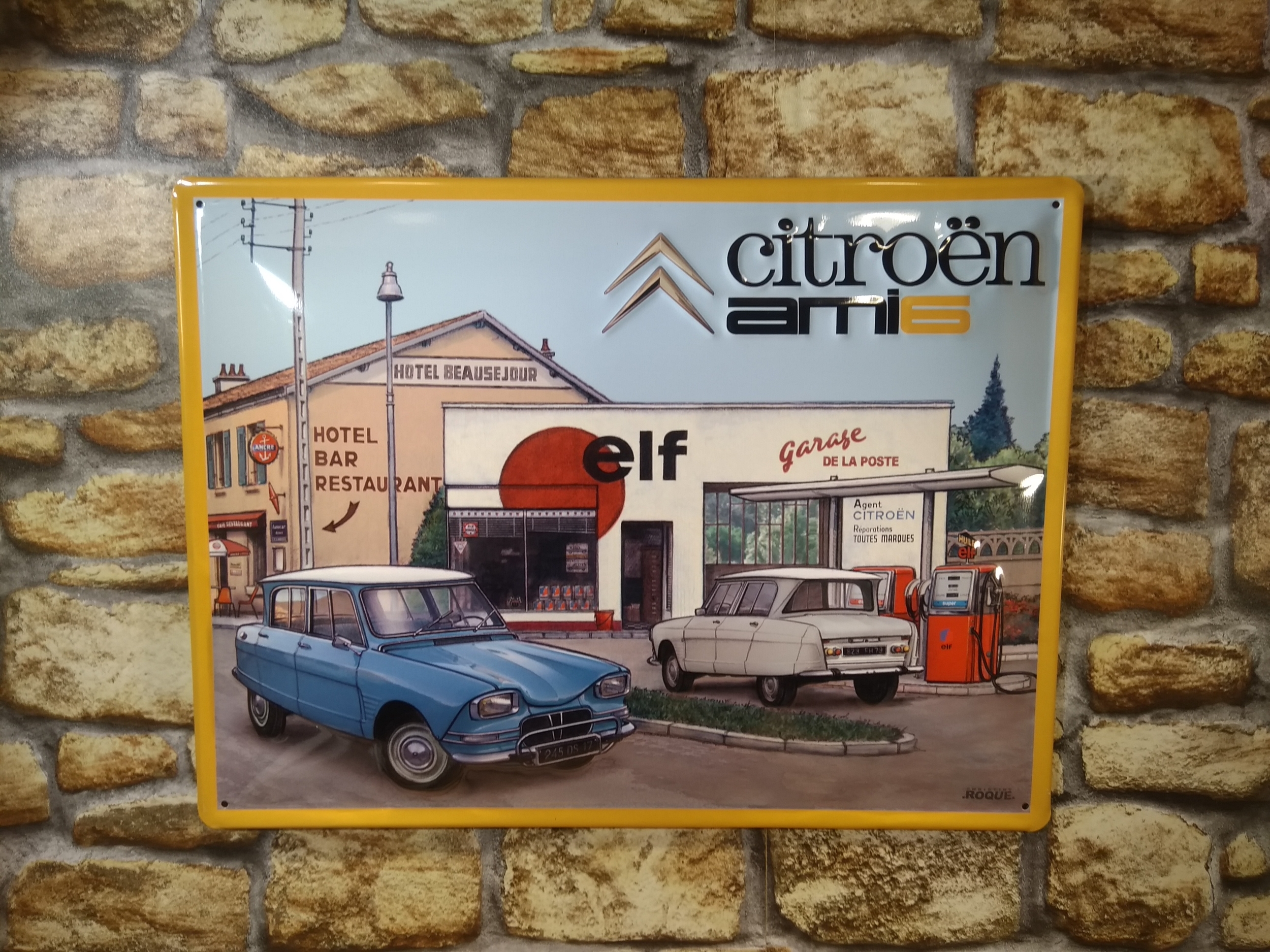 plaque métal publicitaire citroen ami6