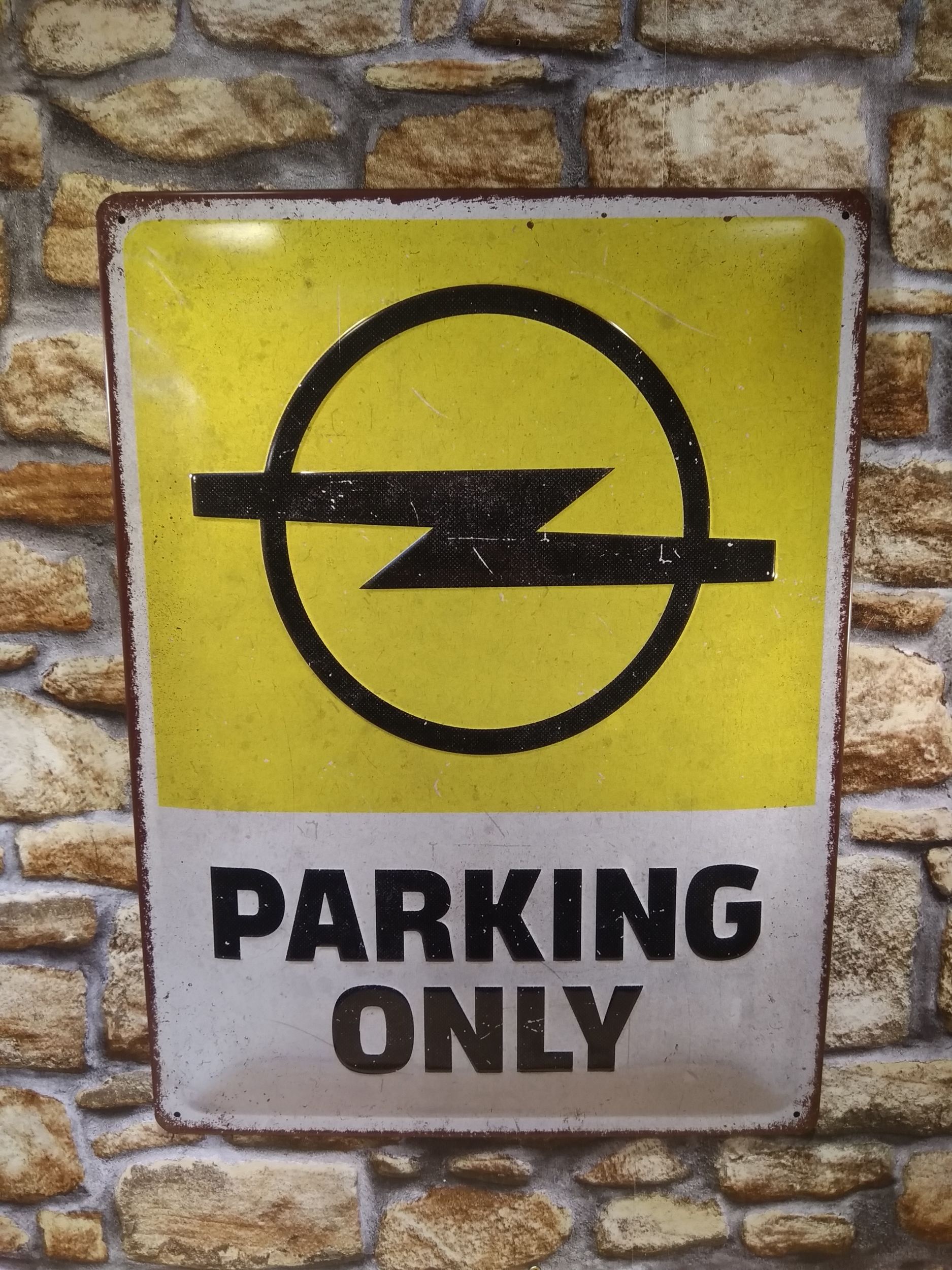 plaque métal publicitaire déco opel parking only