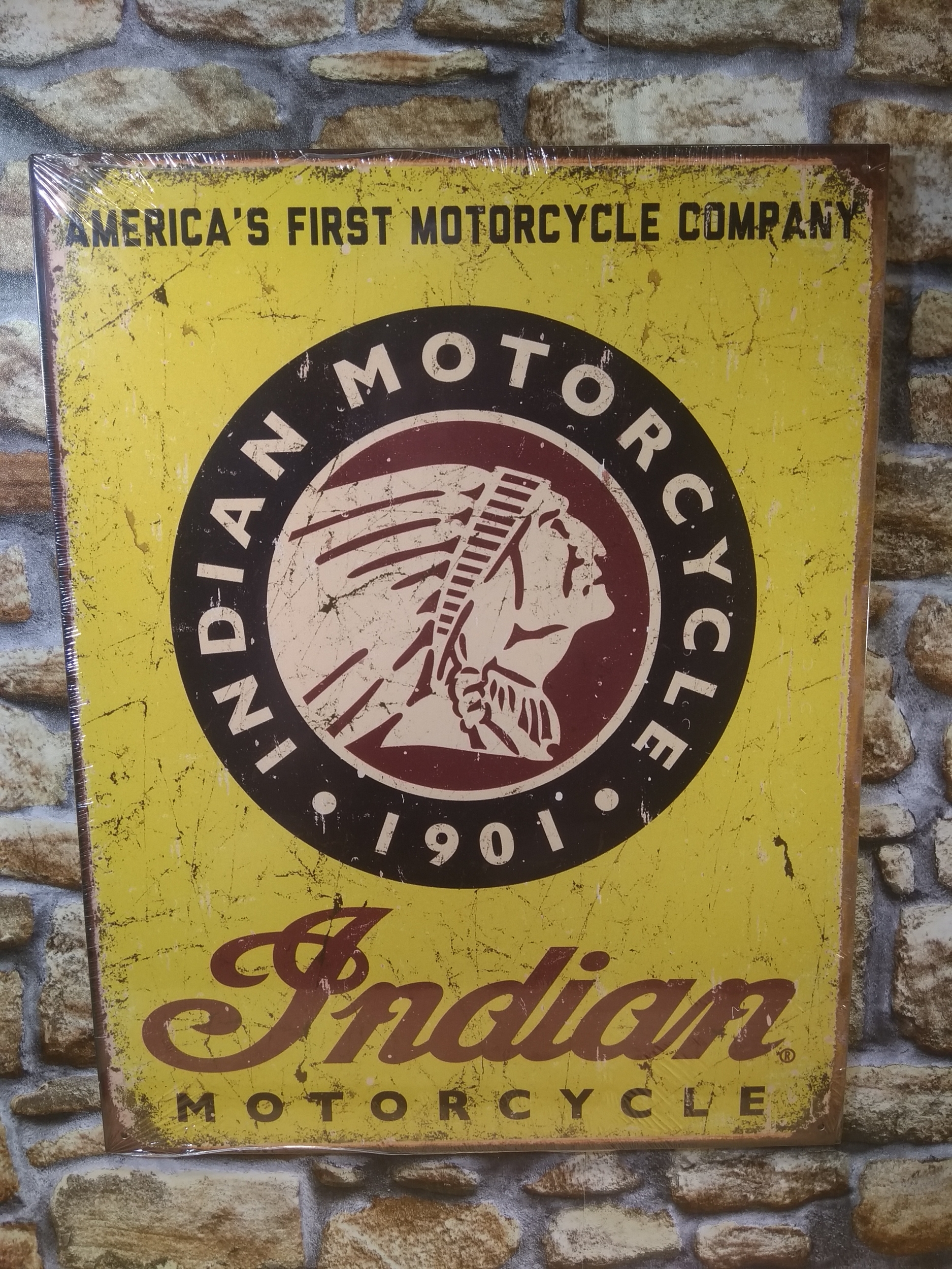 plaque métal publicitaire moto indian