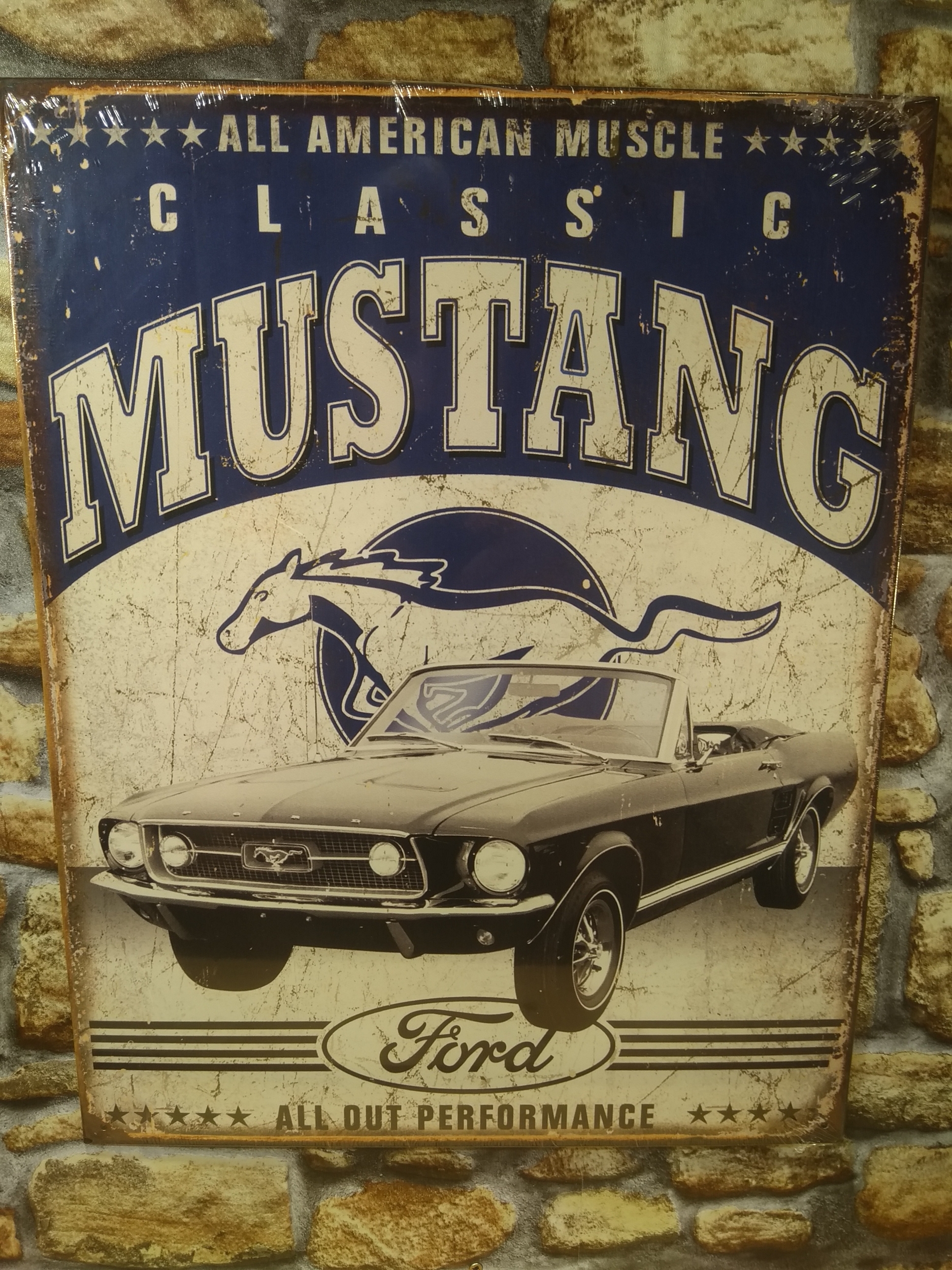 plaque déco ford mustang publicitaire rétro vintage