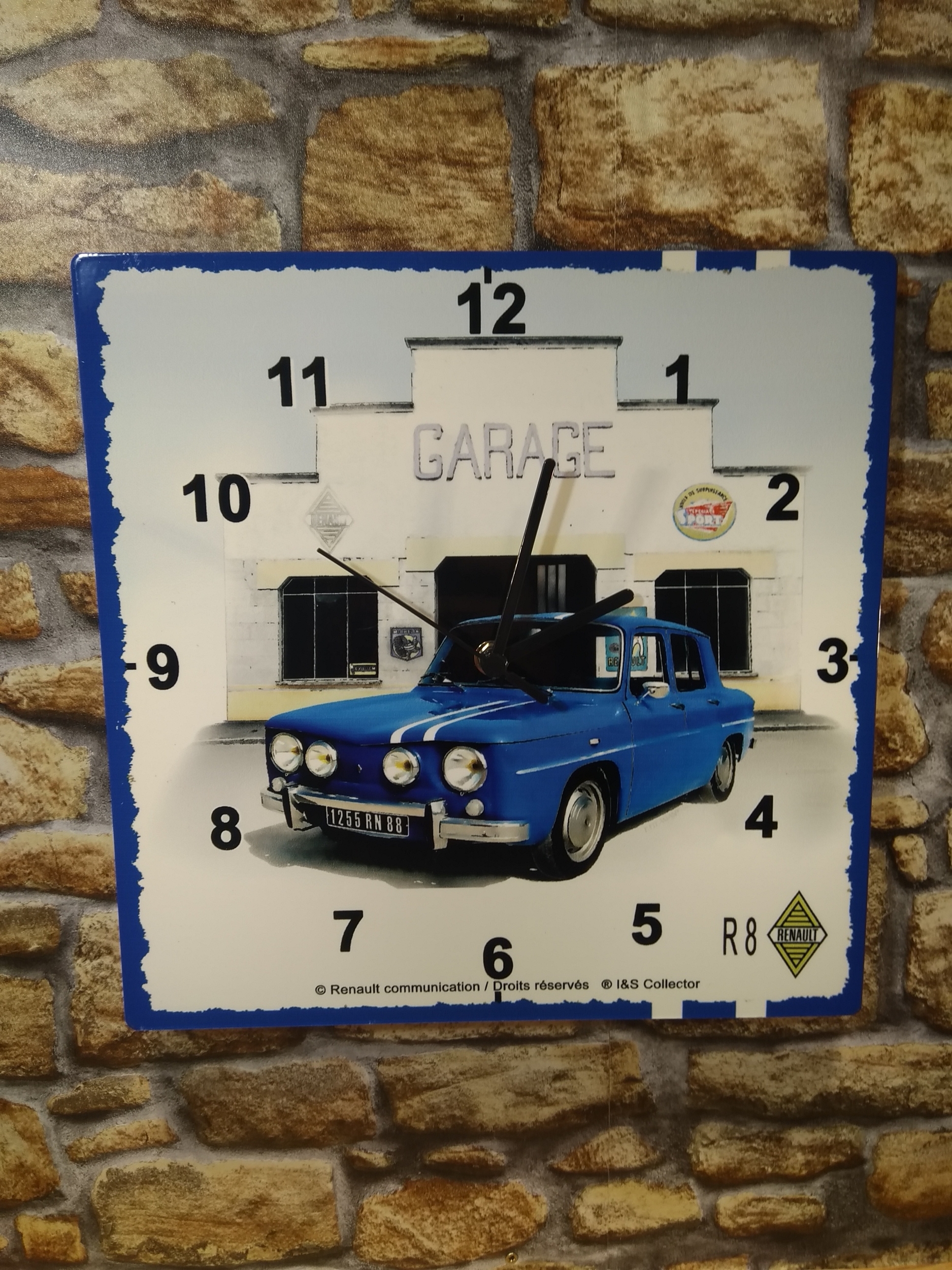 horloge pendule murale r8 gordini renault publicitaire