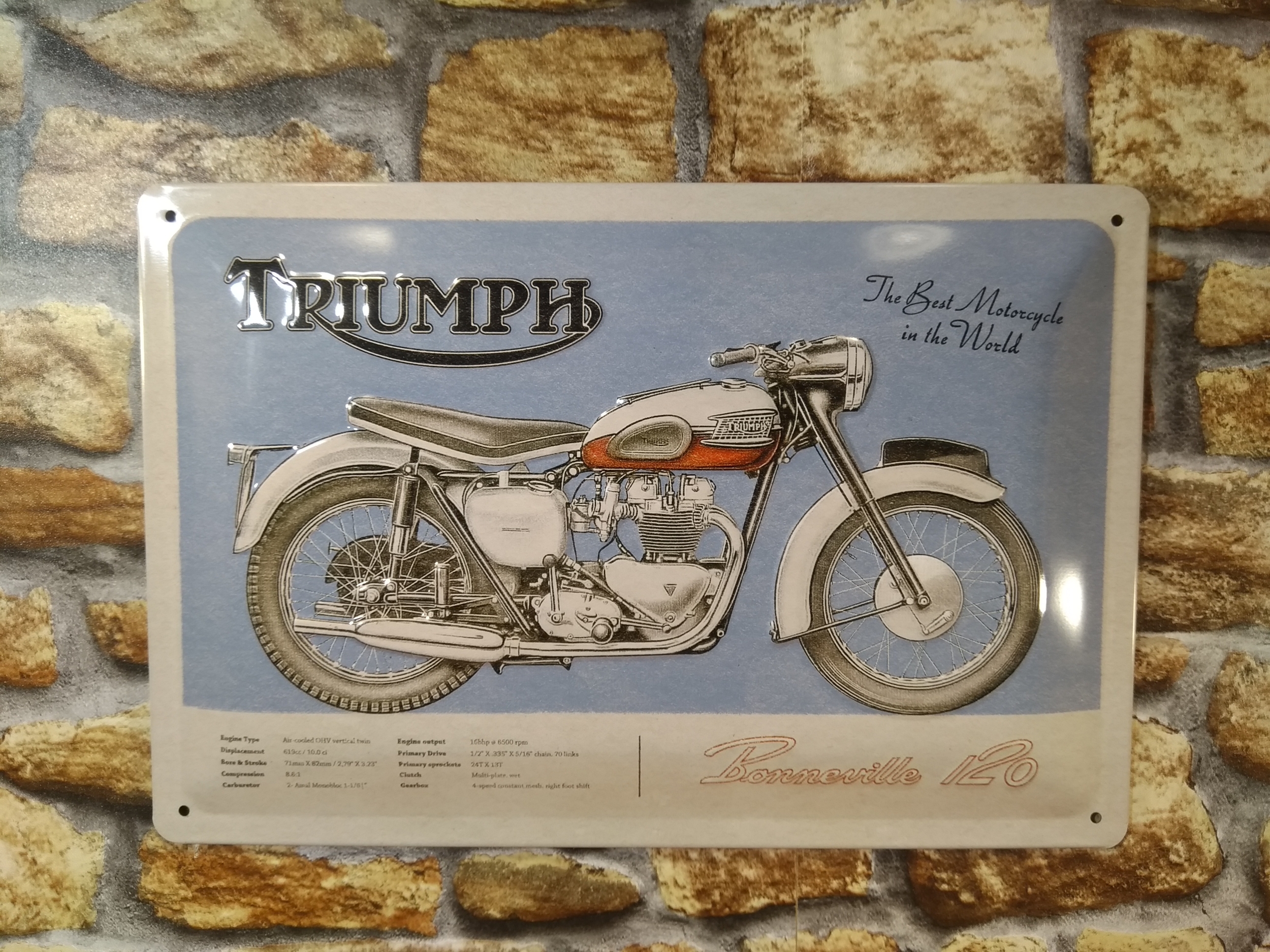 plaque métal publicitaire moto triumph