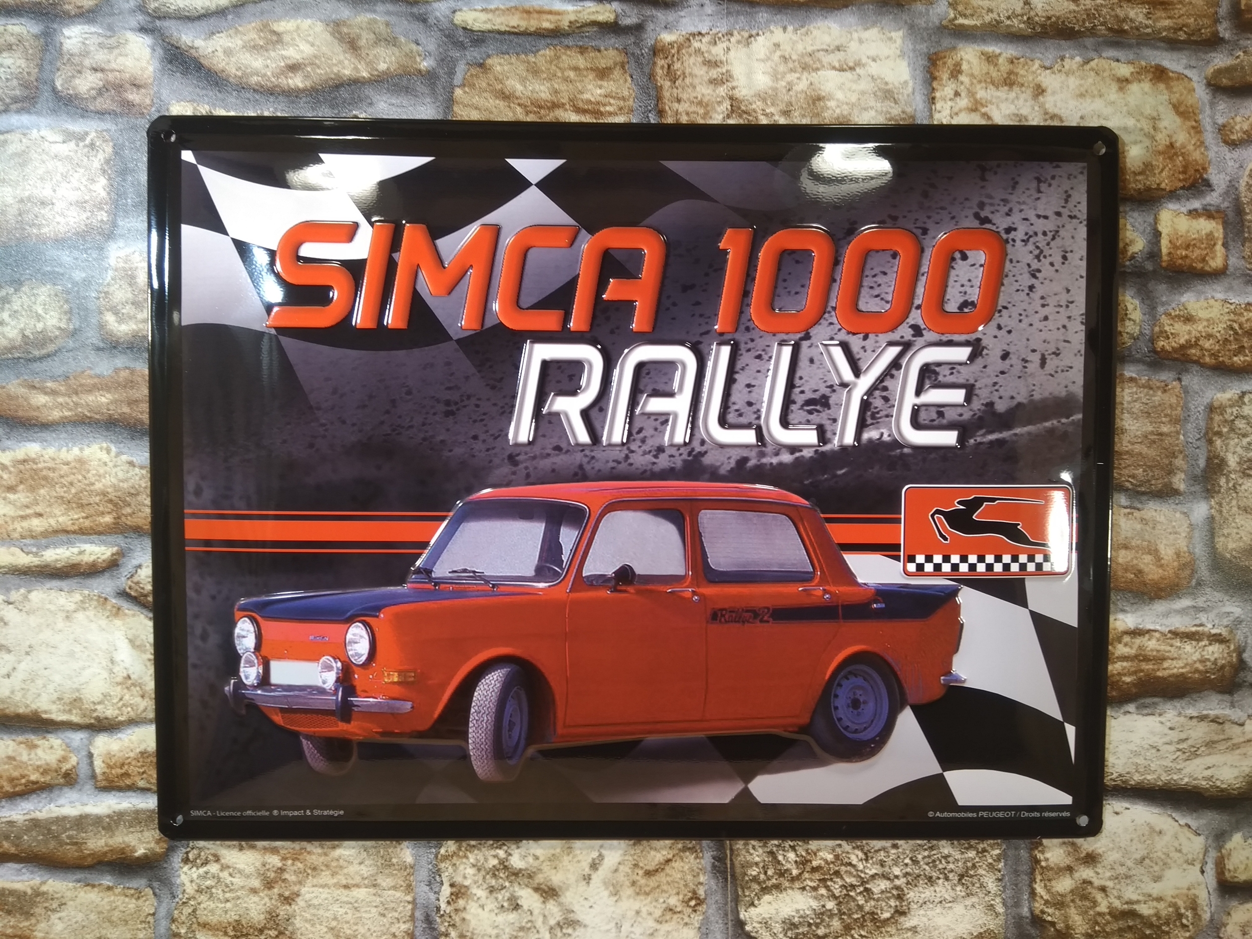 plaque métal publicitaire simca rallye 1000