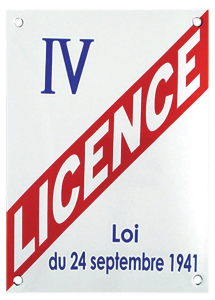 Plaque émaillée Licence IV