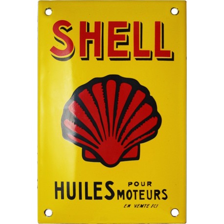 plaque-emaillee-bombee-shell-huiles-moteurs