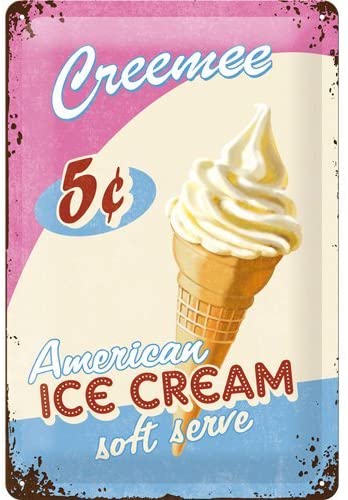 plaque vintage ice cream creemee