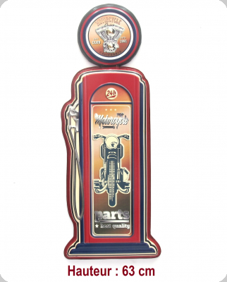 plaque métal pompe à Essence motorcycle 63cm