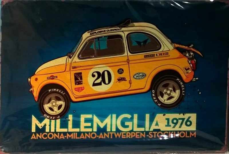 plaque fiat 500 milleglia vintage 1976