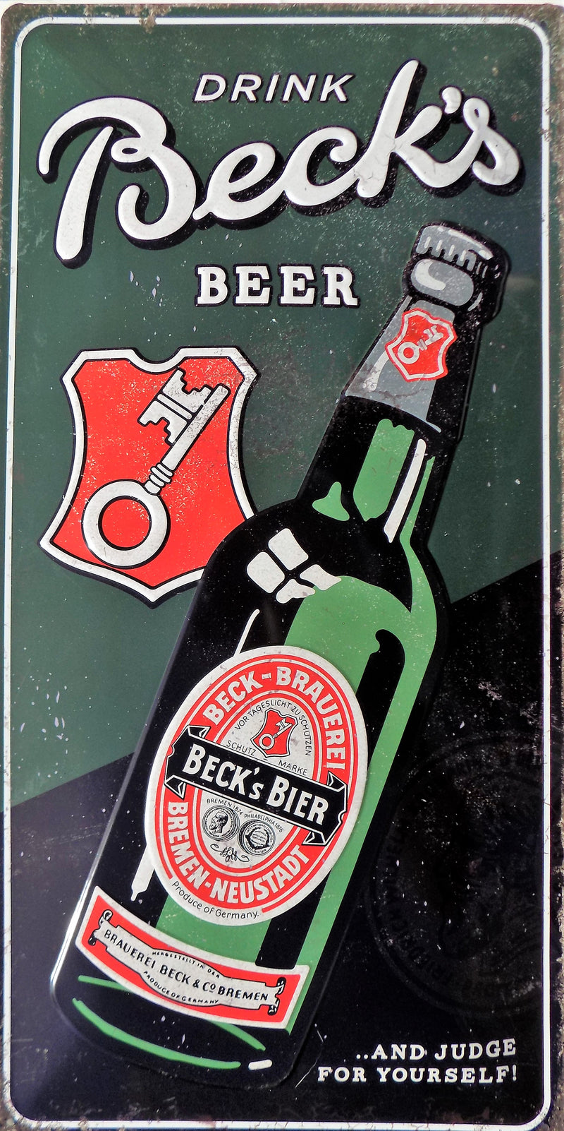 plaque publicitaire bière beer beck's