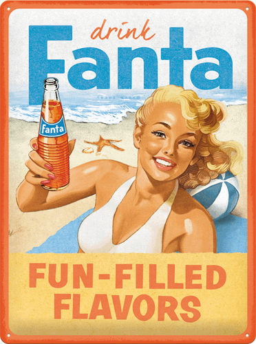 plaque vintage fanta pin-up