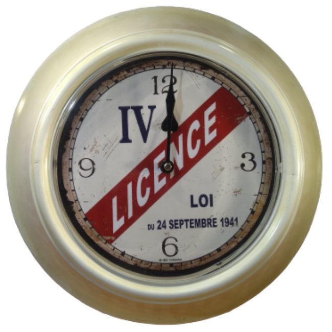 Horloge métal Licence IV