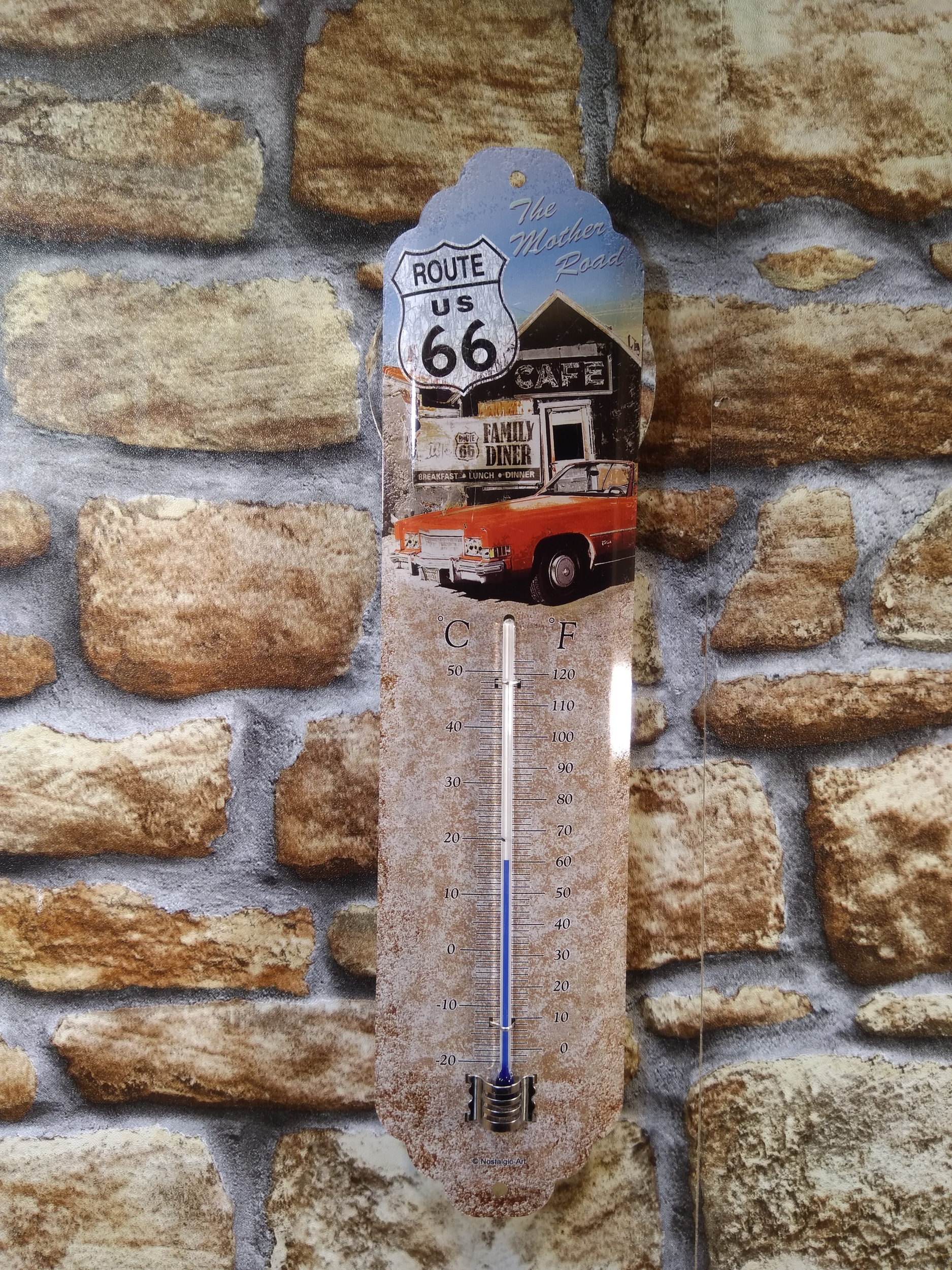 thermomètre métal route 66