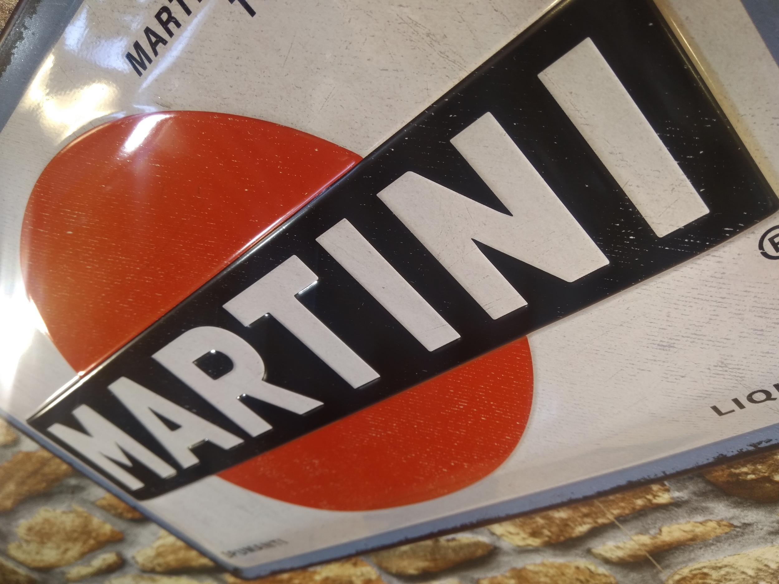 plaque métal martini déco rétro vintage