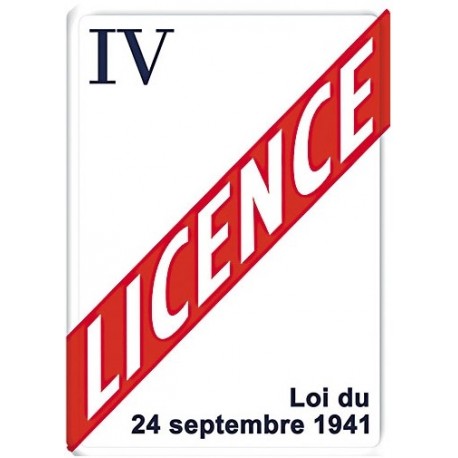 Plaque métal licence IV 15x20