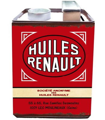 Tirelire bidon huiles Renault