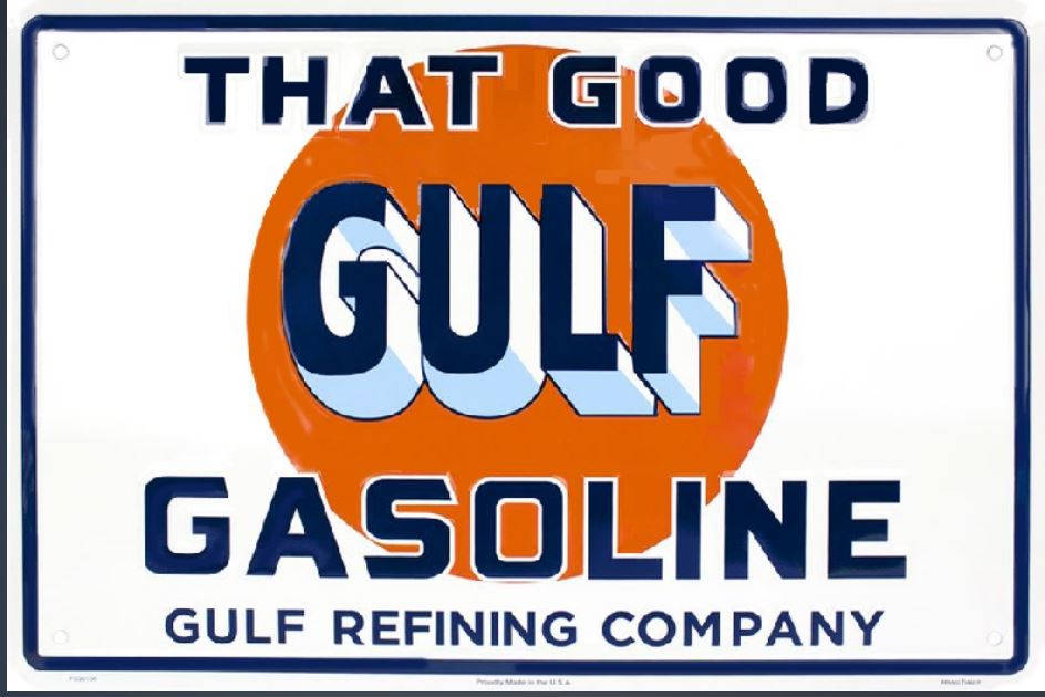 plaque metal gulf gasoline