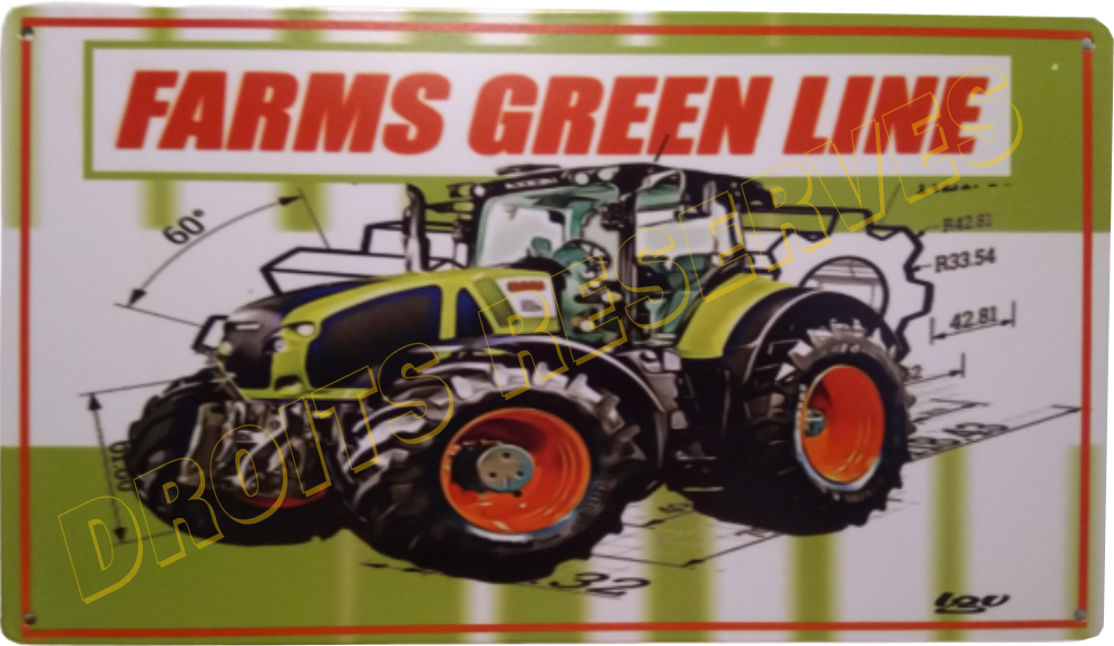 plaque metal tracteur class agriculture