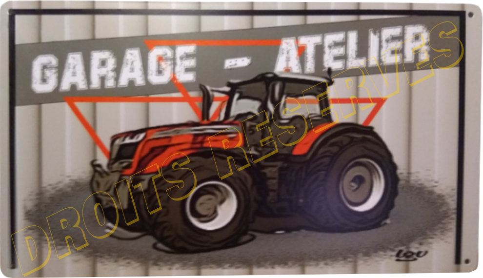 plaque metal tracteur massey garage