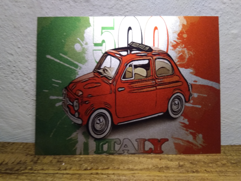 plaque metal fiat 500 italy