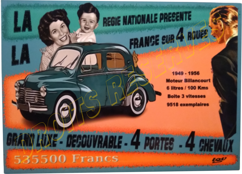 Plaque Métal 4cv Découvrable 15x20 Garageatelierles Plaques Publicitaires Le Grenier Vintage 