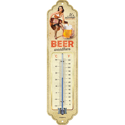 thermometre vintage bière pin-up