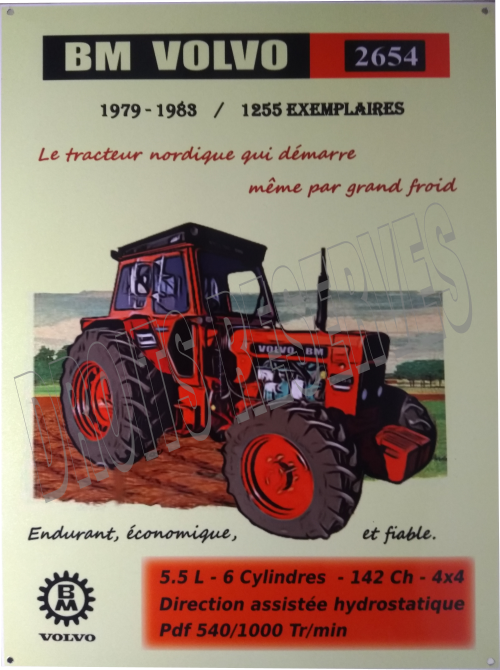 plaque vintage tracteur volvo bm