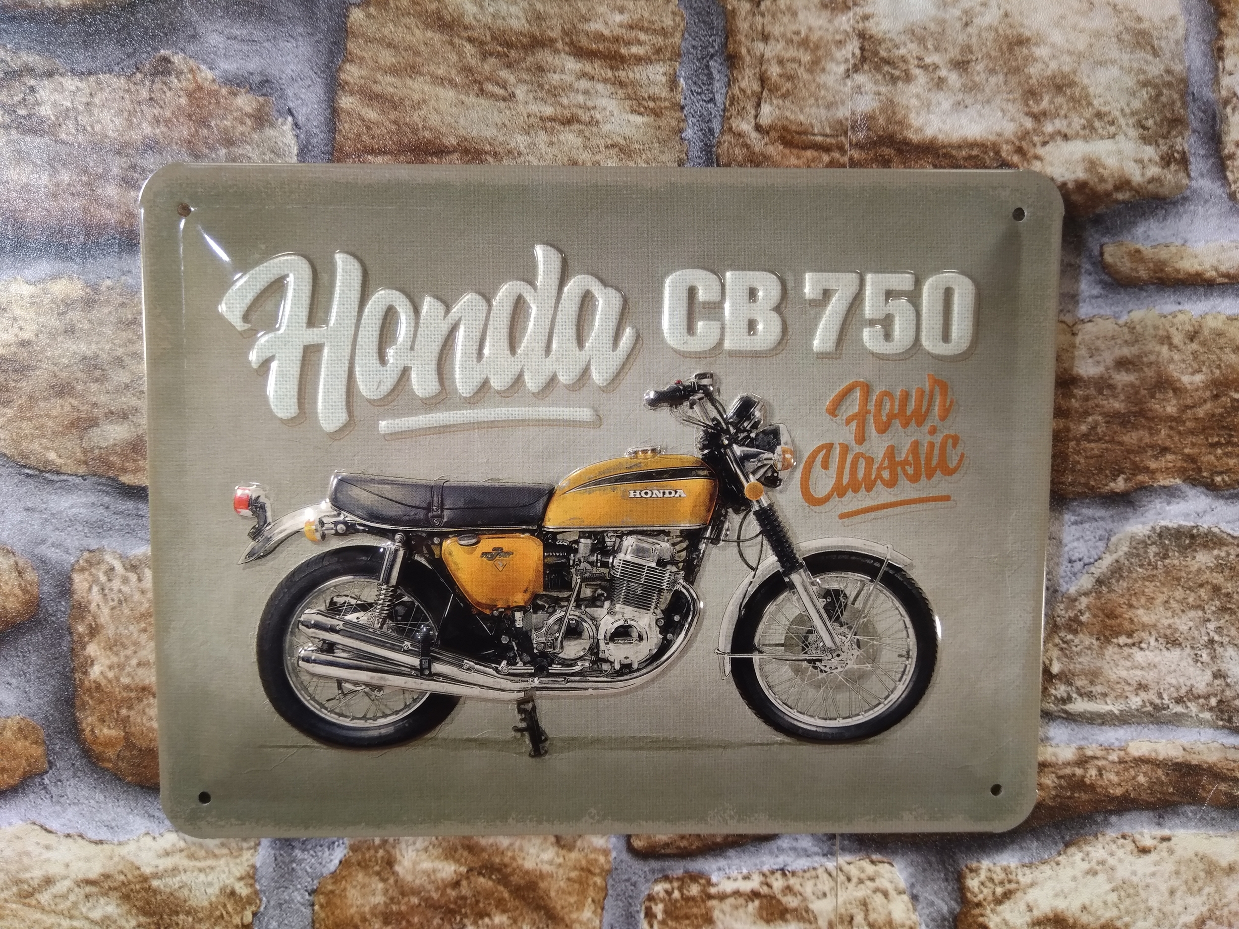 plaque métal déco moto honda cb 750 publicitaire