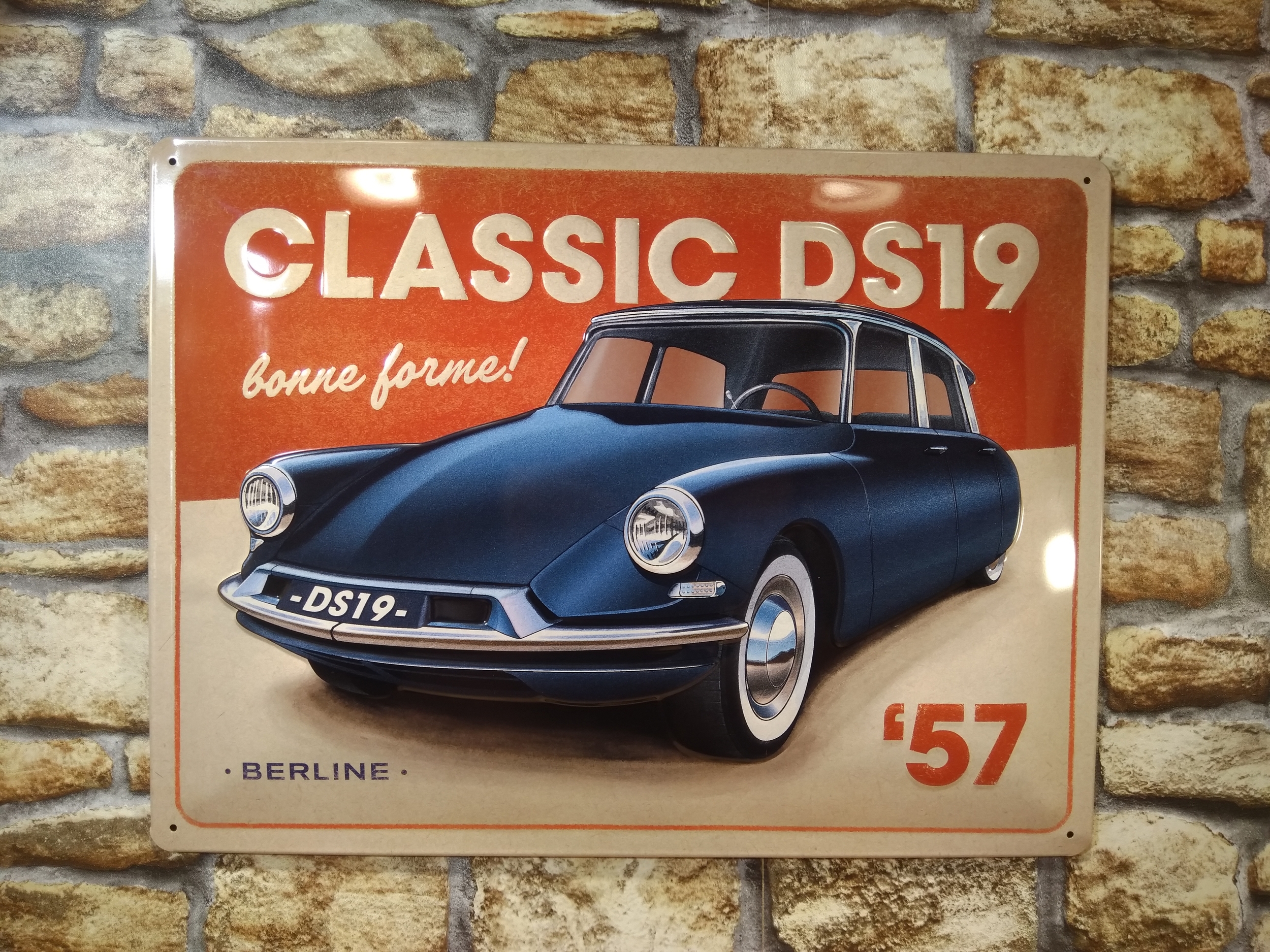 Plaque Citroen DS 19 berline 40x30 - Garage/Atelier/Les plaques  publicitaires - le-grenier-vintage