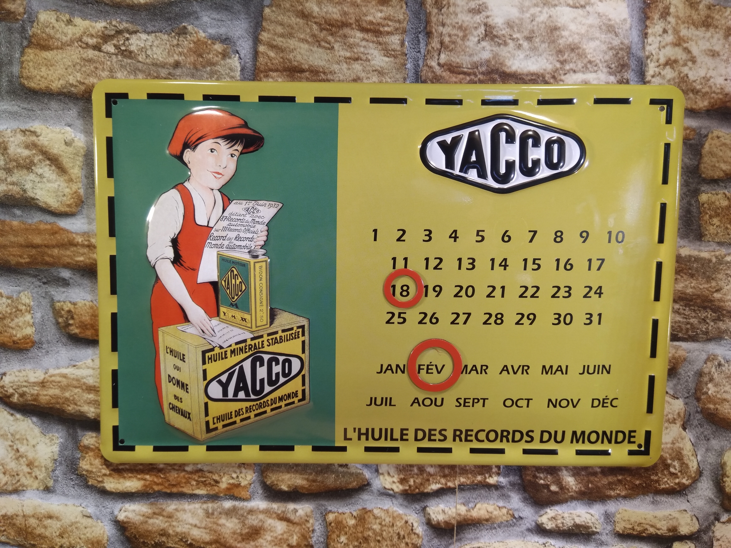 calendrier perpétuel yacco rétro vintage