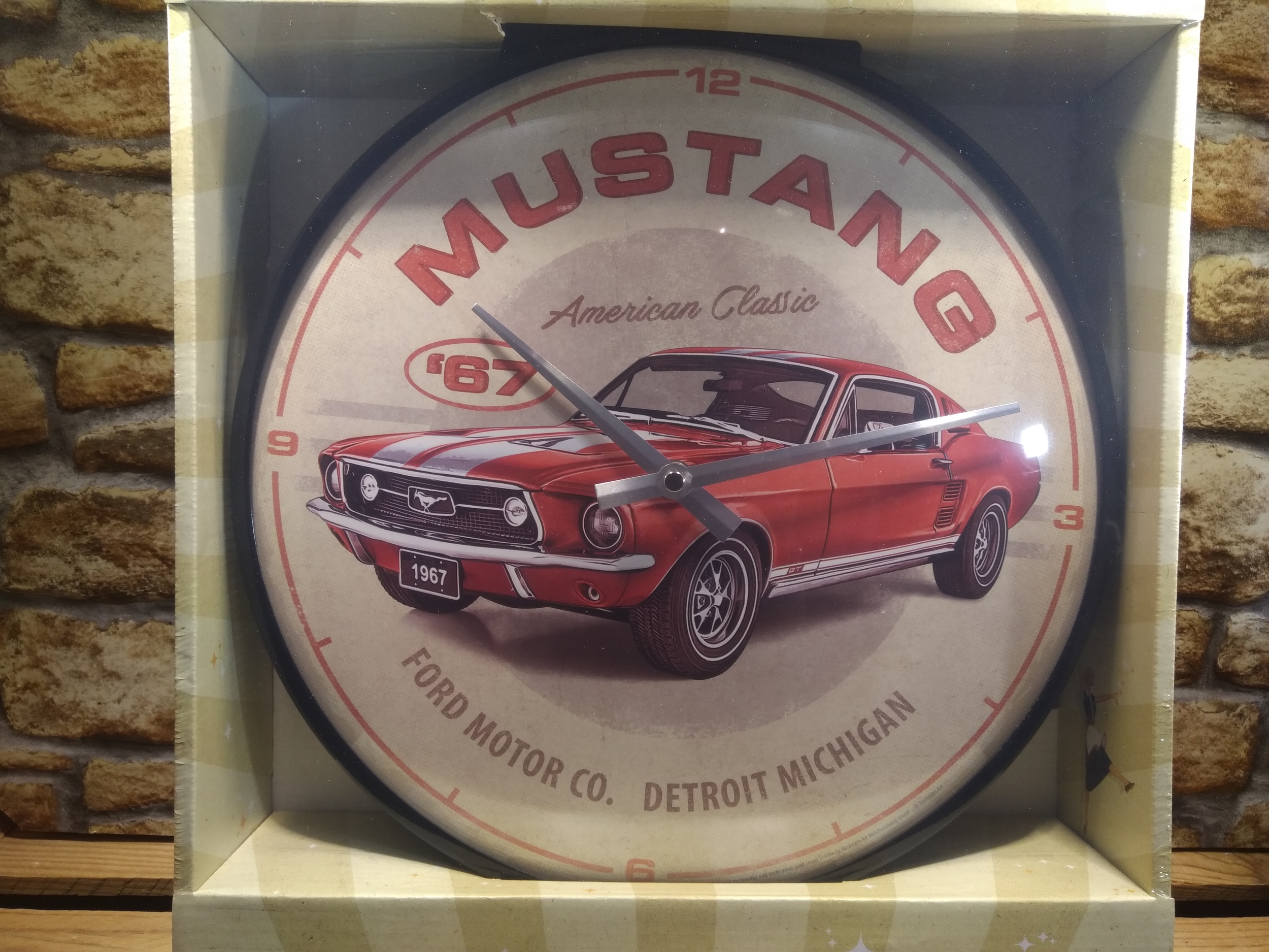 horloge murale ford mustang publicitaire rétro vintage