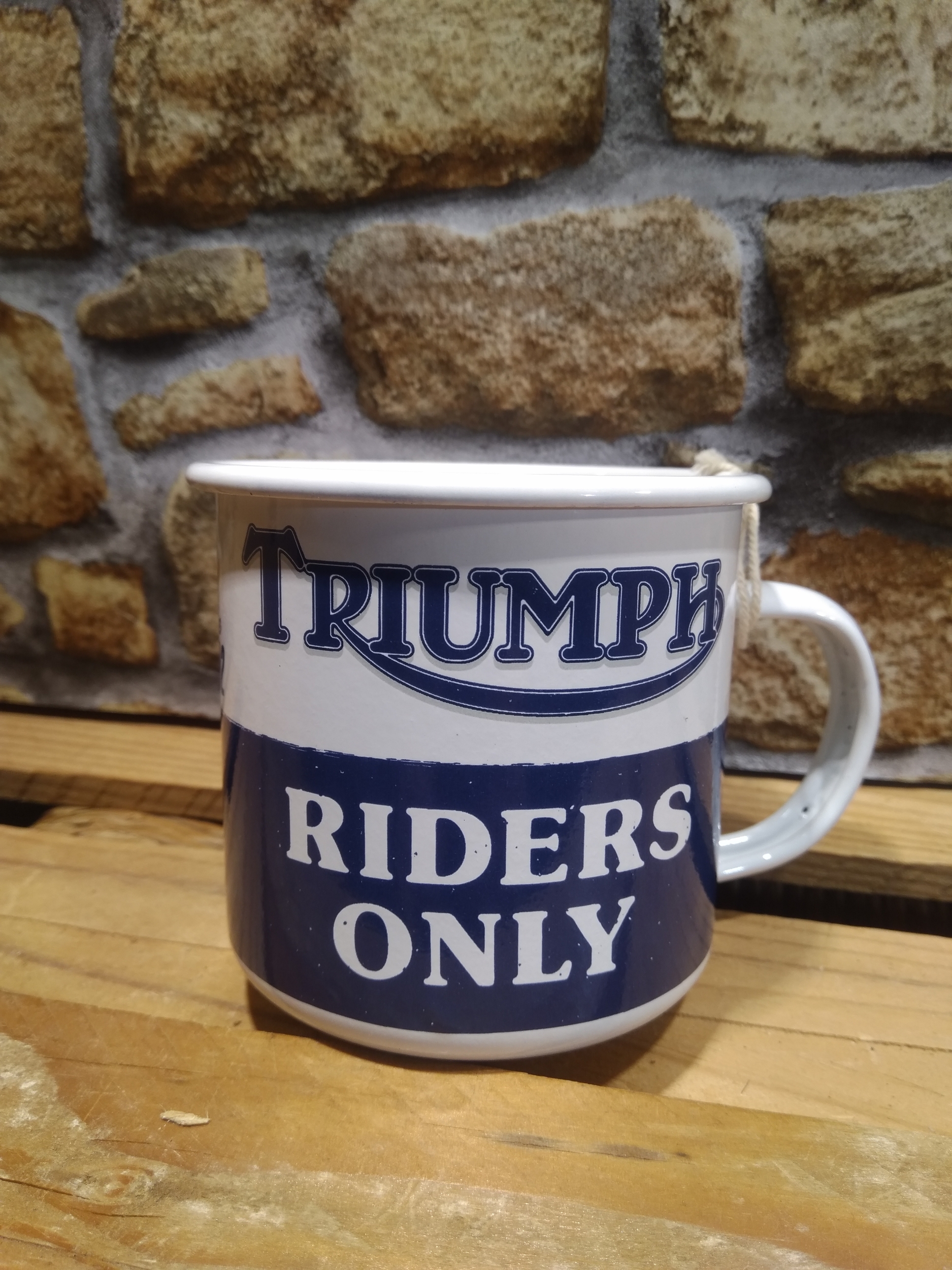 mug émaillé moto triumph publicitaire