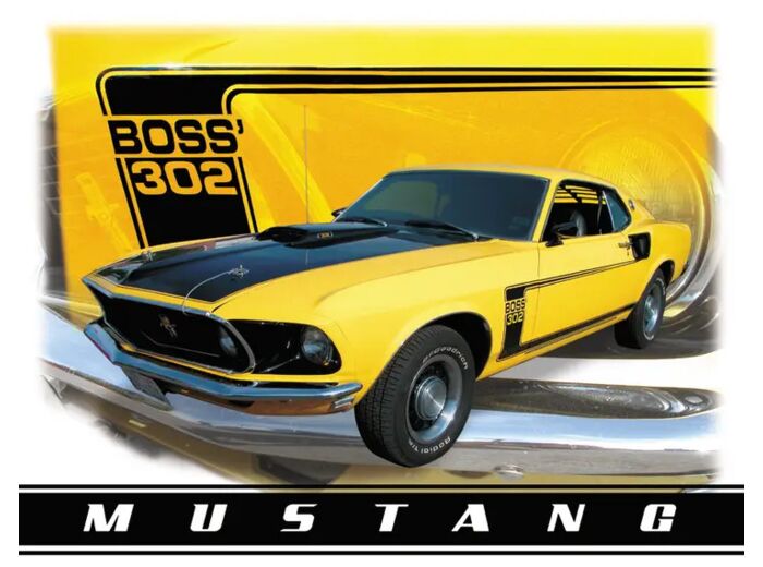 plaque vintage ford mustang boss 302