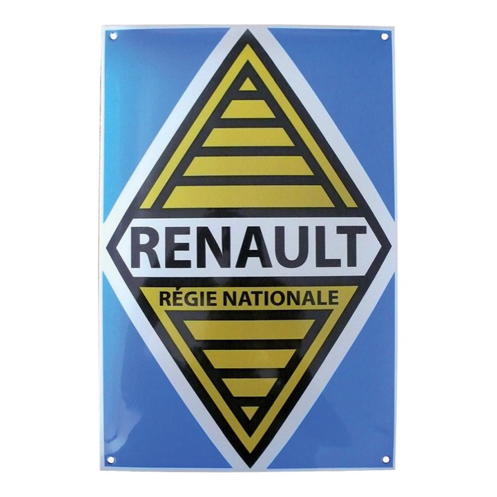 Plaque émaillée Renault régie nationale