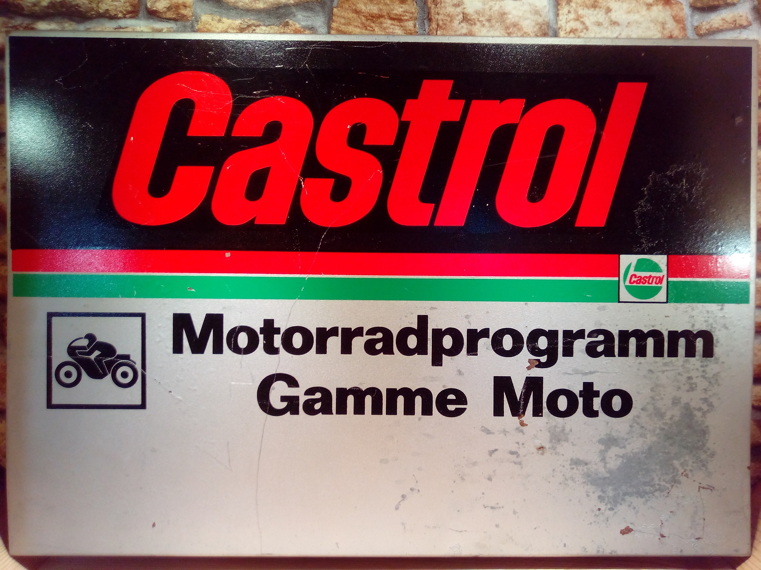 plaque publicitaire castrol moto