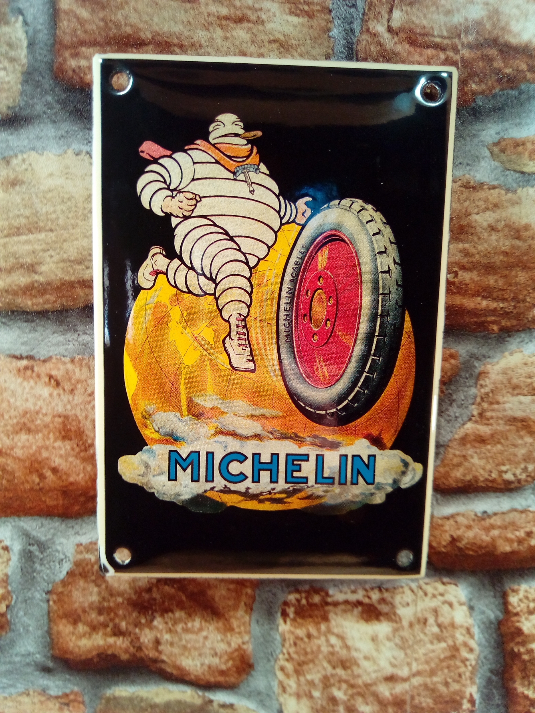 plaque émaillée pneus Michelin