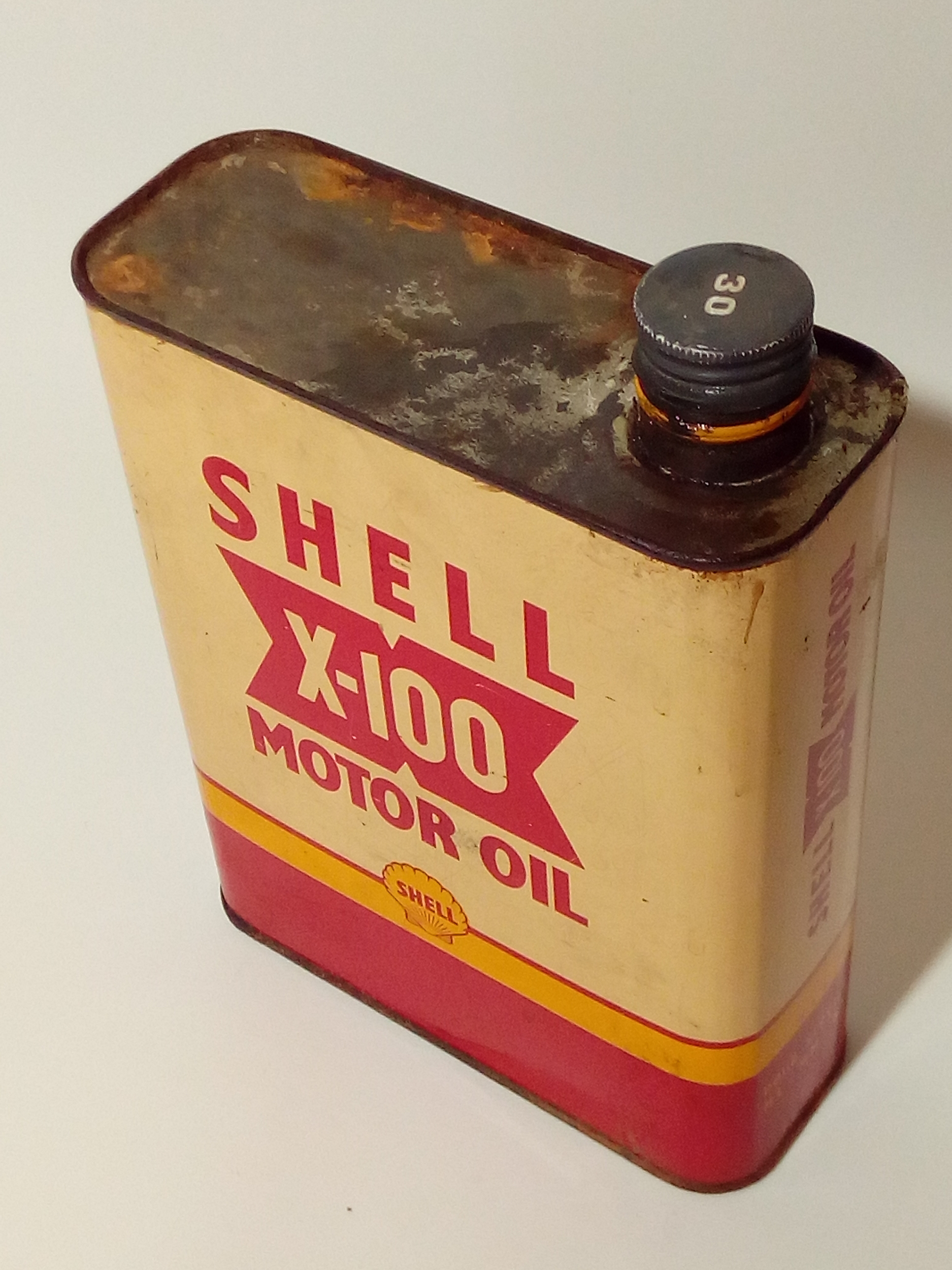 bidon métal huile shell