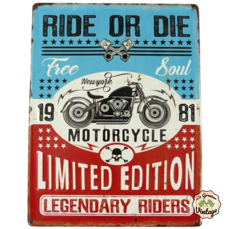 plaque ride or die legendary bikers