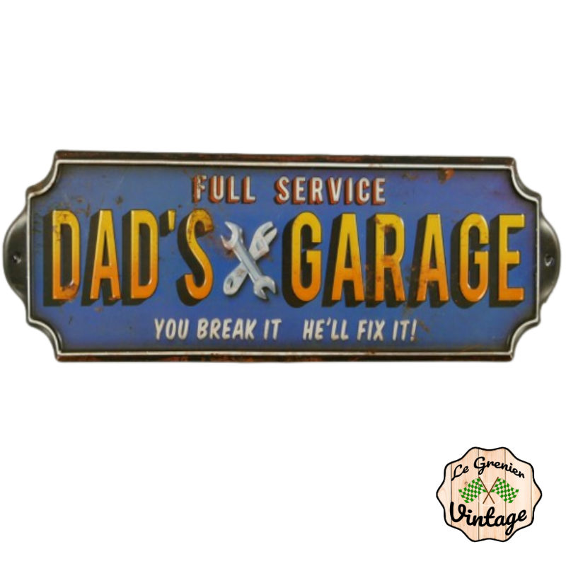plaque en relief dad's garage