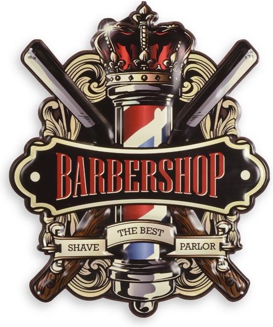 plaque murale barbershop rétro