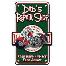 plaque vintage moto dad repair shop