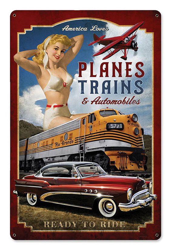plaque america loves trains planes &amp; automobiles