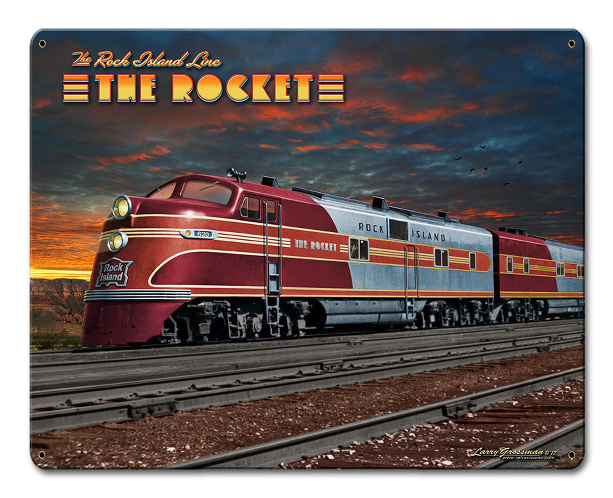 Plaque rock island train Rocket