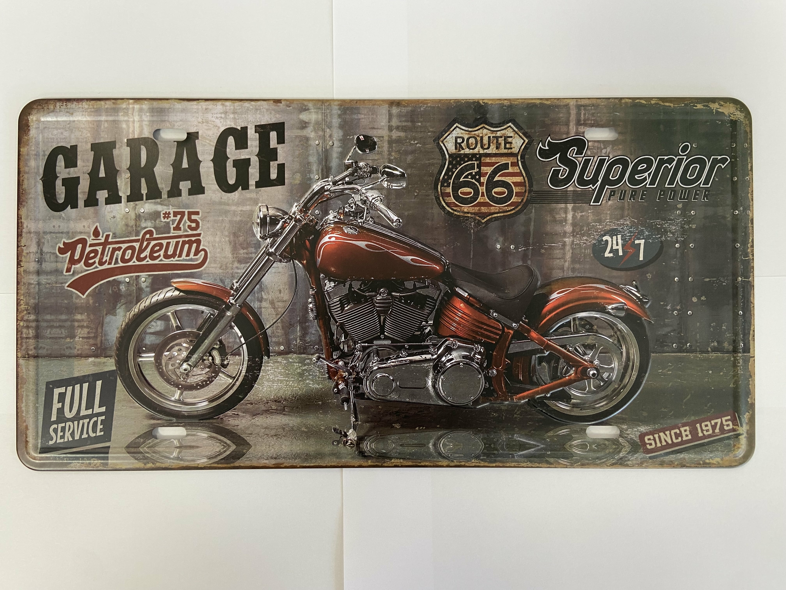plaque immatriculation américaine moto garage