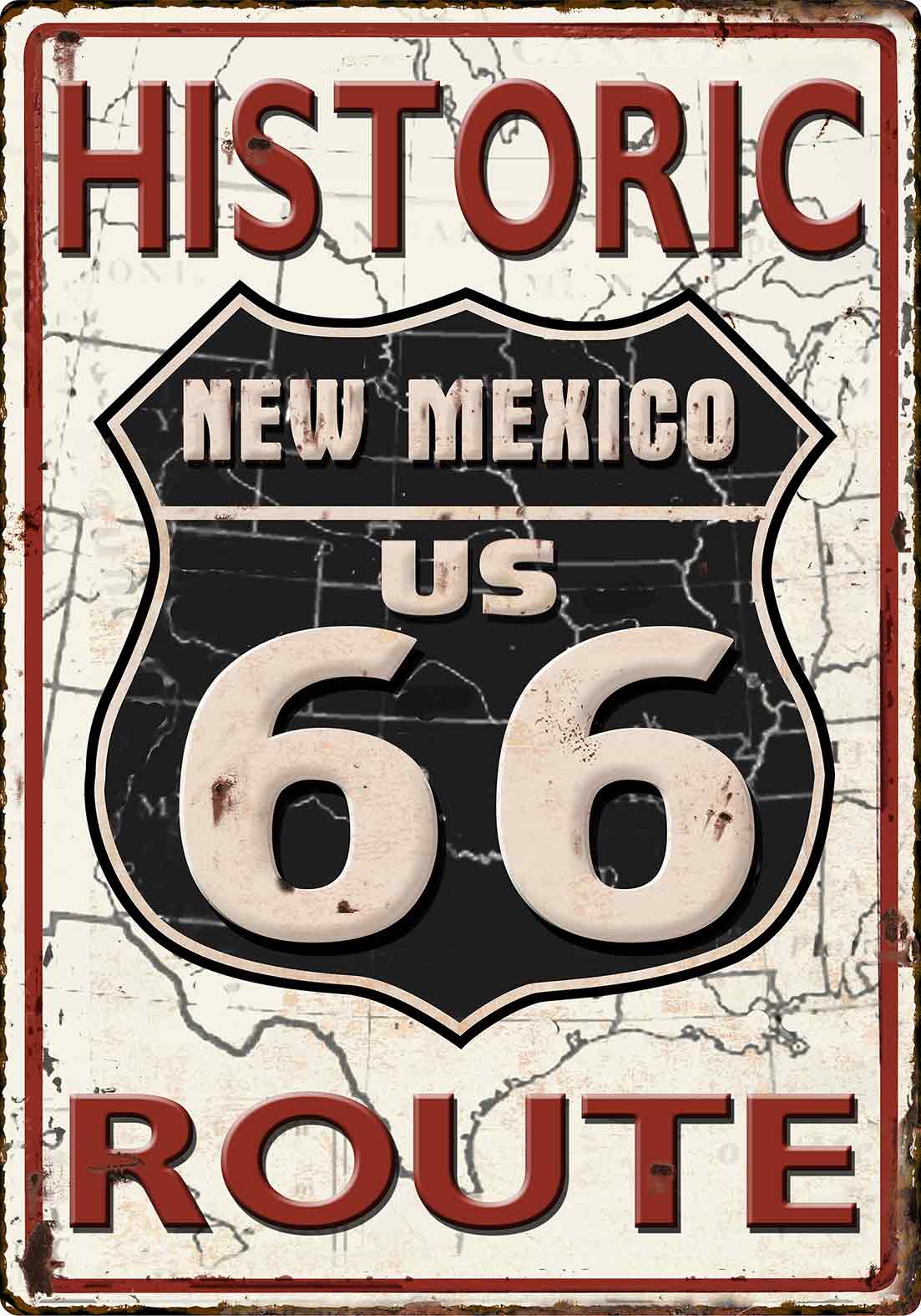 plaque metal historic route 66