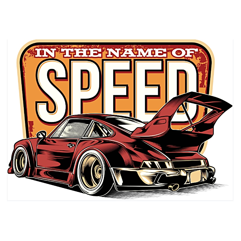 Plaque speed Porsche vintage